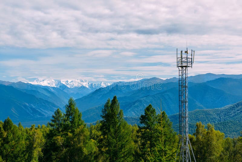 Telecommunications tower in remote location